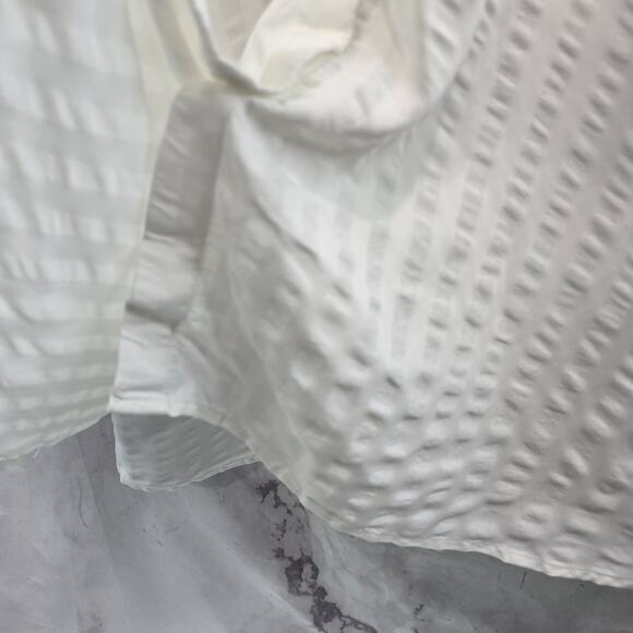 & Other Stories Dress Women 2 XS White Shift Seersucker Striped Button Stockholm - Picture 11 of 15